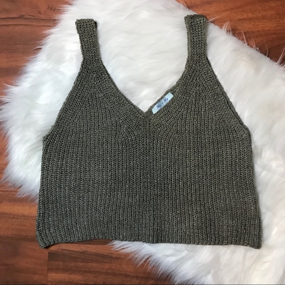 She and Sky Tops - She + Sky | Flattering Crochet Knit Crop Tank Top